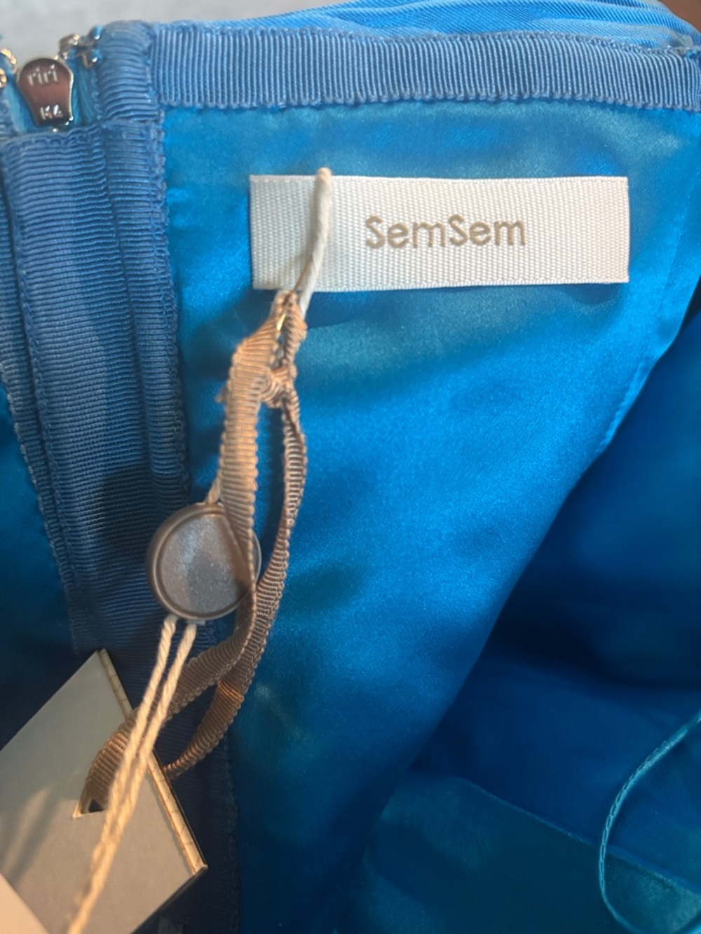 SEMSEM New York OFF-THE-SHOULDER PLISSÉ SILK BUSTIER TOP - Picture 9 of 10